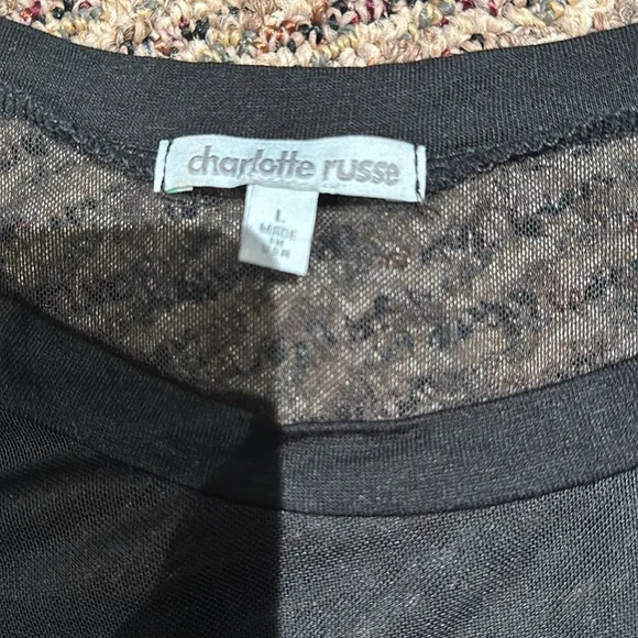 Black T-Shirt with mesh detail - Picture 3 of 3